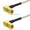 SMA rp male crimp right angle rf connectors Gold plated RF connector SMA male 90 degree  crimp for rg58 rg316 rg174