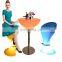 bar chair /outdoor IP65 led furniture commercial table event party wedding light up plastic high chair for bar table