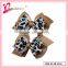 The newest design baby hair accessories leopard print pattern solid double layers ribbon bow barrette hair clip (DW--0045)