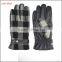 new style men's Pu leather and fabric touch screen leather gloves