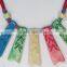 Women Colored Beaded Pendant Bone Horn Jewelry Necklace Sets