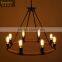 Decorative home chandelier light hemp rope antique ceiling pendant lights