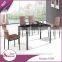 Chinese rectangle 4 person dining table and chair cheap mdf wooden rustic dining table