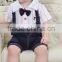 New kids summer clothes boy girl baby baby bib shorts T-shirt gentleman two piece