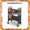 Factory direct supply book carts 2 tier heavy duty library steel book cart mobile storage cart