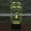 despicable me shape 2016 color changing acrylic 3d led night light lamp star night light