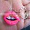 Personalized lips pvc 3d keychains, lips shape pvc 3d keychains, cheap custom 3d keychains