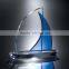 High quality table decoration crystal boat model/ customized crystal sailing boat model/business gifts