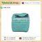 Moroccan Leather Pouf Ottoman Footstool Available in Pastel Green Colour