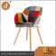 Promotional Colorful Fabric Seat Solid Wood Chair Frame in Dining Chairs
