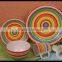 round colorful 16pcs latticed stoneware dinner set hand painted