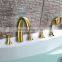 Classical Gold Plated Hot and Cold Bathtub Mounted Faucet