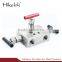 Female/Male NPT 1/2 inch Instrument Manifolds SS316 Horizontally Mounted 3 valve Manifolds