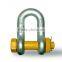 Drop forged alloy steel/carbon steel lifting hoist G2150 D shape shackle(carbon steel)