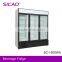 1500L Compressor three glass doors upright display showcase