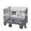 galvanized heavy duty Large Wire Mesh Container with wheels