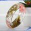 2016 wholesale pressed flower bangle resin bangles with real flower