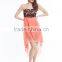 Front zipper fashion ladies off-shoulder white party dresses