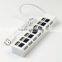 High Speed 7 Ports USB 2.0 Hub with ON/OFF Sharing Switch
