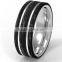 wholesale hand fashion jewelry Carbon Fiber stainless steel ring with 6 faces