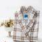 Brown White Grid Latest Women Ladies Cotton Front Open Nightwear Oem