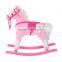 Qaba Kids Lovely Plush Pink Rocking Horse Pony w/ Realistic Sounds Kids Rocking Chair