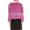 Women's 100% chinese knitted mink coat fur without collar
