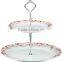wedding fancy decor ceramic double layer porcelain 3 tier cake stand