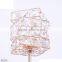 New arrival The cube shaped crystal candlestick metal plated candle holder stand for home decor