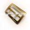 Rectangle Design Solid Brass Center Bar Buckle with double prong, belt buckle