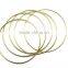 Round Ring with High quality butt welded, bright brass color metal O ring, Steel wire rings ID 10"