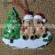 Cute gloss bear family personalized christmas tree ornaments