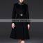 Cheap Wholesale Autumn Winter Heavy Wool Coat Elegant Ladies O-Neck A-Line Medium-Long Woolen Trench Outerwear Female Jackets