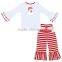 Long sleeve dress red and white stripe with sequin collar with red waistabnd christmas fancy dress