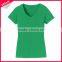 Fancy Design Plain Color Wholesale Blank Fitted V-neck Lady T-shirt