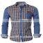 2016 new wholesale checked shirt custom mens casual dress shirts