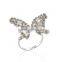 Adjustable Rings Silver Plated Butterfly Animal Clear Rhinestone