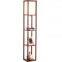 Storge Shelf Floor Lamp natural wood frame with shelves lighting for your living room bedroom