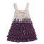 Cream Top Plum Bottom Lace Petti Dress Girl Dress