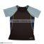 V Neck 2 Tone Color Short Sleeve Sportswear