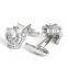 Luxurious Rhinestone Silver Crown Shirt Wedding Men Cufflinks Crystal