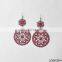 Painting filigree earrings metal flower earring