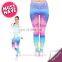 White arrows holographic mix polyester girls pants pants elastic brand femme cheap wholesale denim fitness leggings for women
