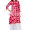 Manufacturer of Woman 100% cotton Kurta collar neck A line