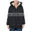 Women classic long sleeve with hoodie zip up with pockets puff jacket