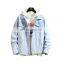 Wholesale Cotton Casual OEM Light Washed Blue Custom Plain Blank Jeans Denim Bomber Jackets For Coat Jacket Men