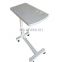 High quality hospital multi-function height adjustable movable folding ABS Plastic Overbed Table