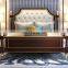 Mediterranean copper decor soft beds wood bed frame bedroom sets