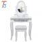 Cheap Wooden Vanity Mirrored Modern Dressing Table With Mirror And Stool