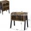 Industrial Nightstand Stackable End Table Cabinet for Storage Side Table for Small Spaces